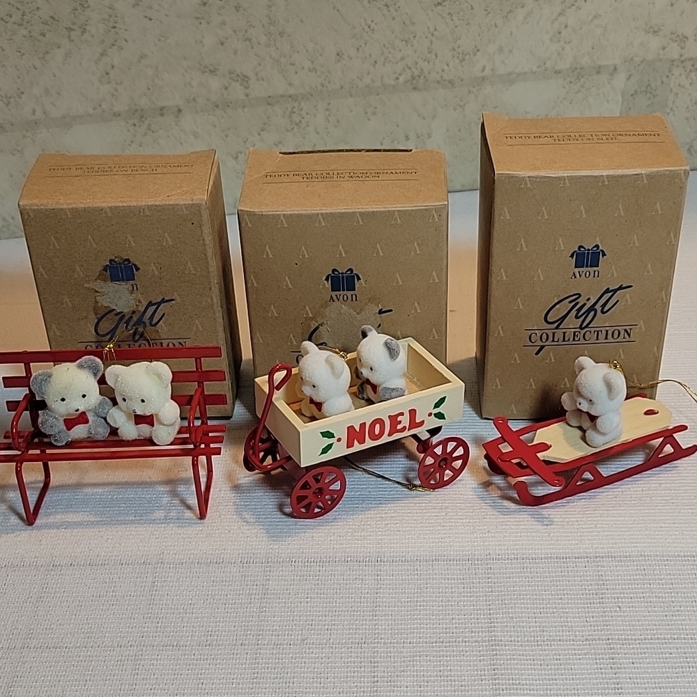 3 Avon, Teddy Bear Collection Ornament